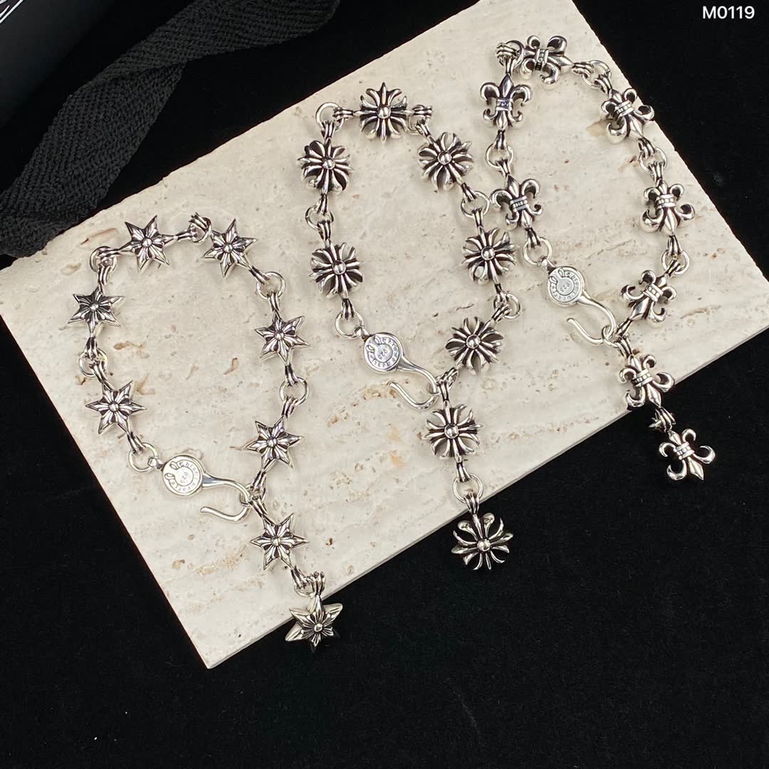 Chrome Hearts Silver Flower Bracelet